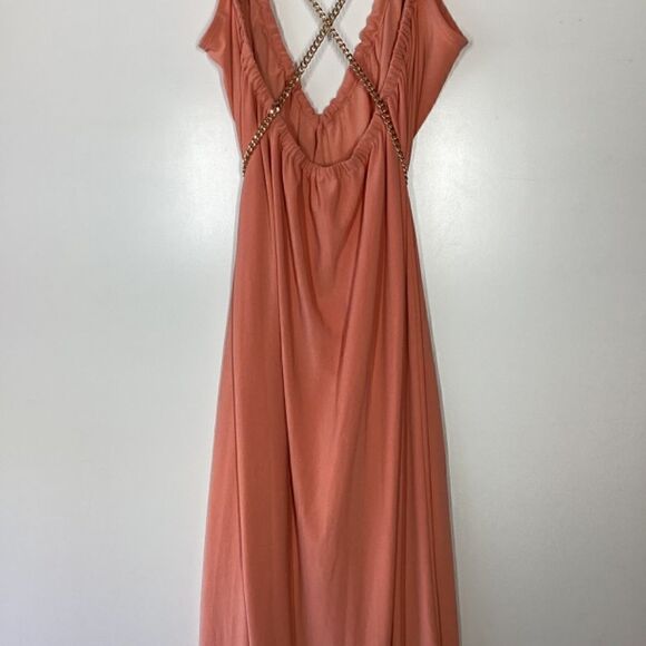 Ramy brook Ryder Chain-Trim High-Low Dress Peach Size Large - Picture 10 of 16